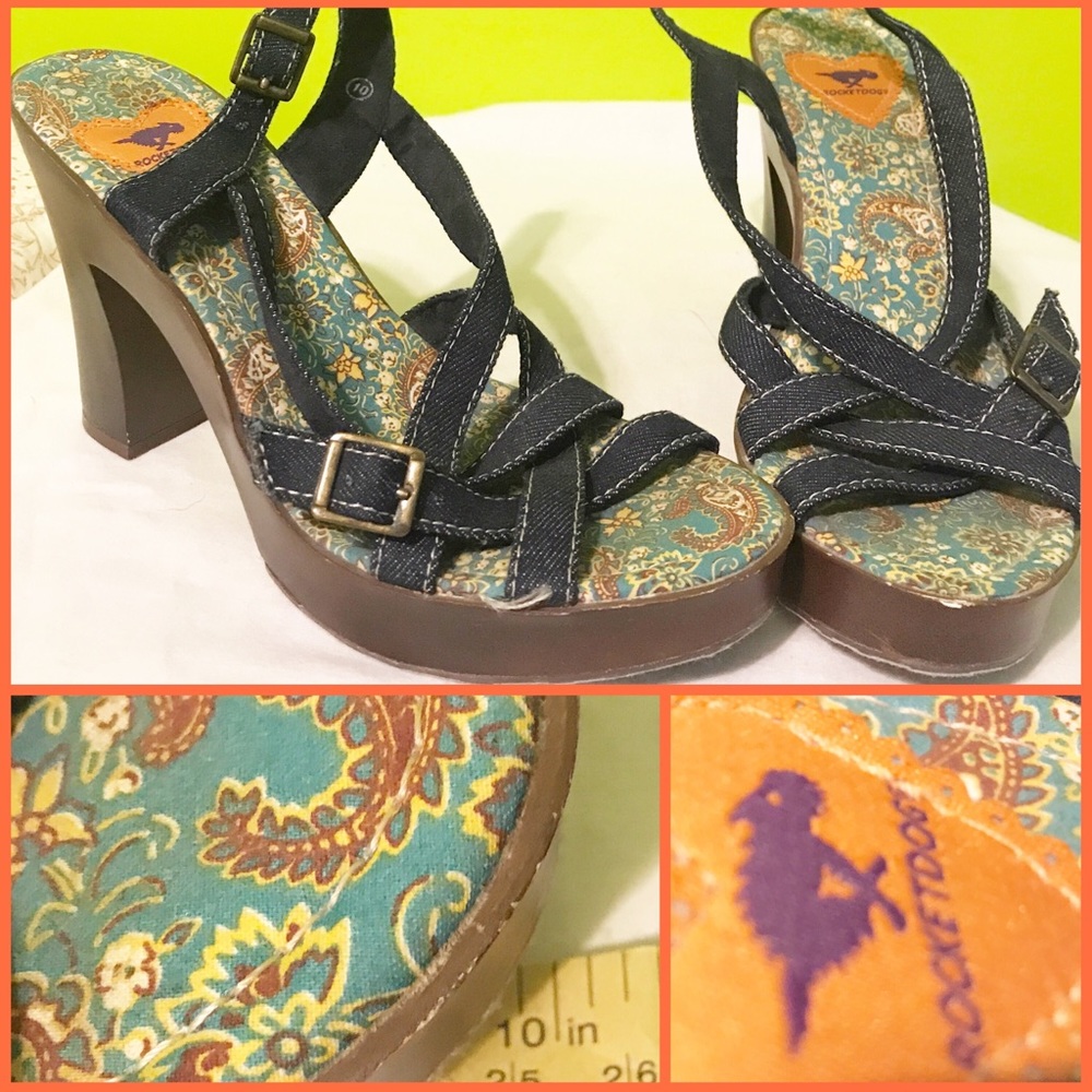 ROCKETDOG denim strappy sandals